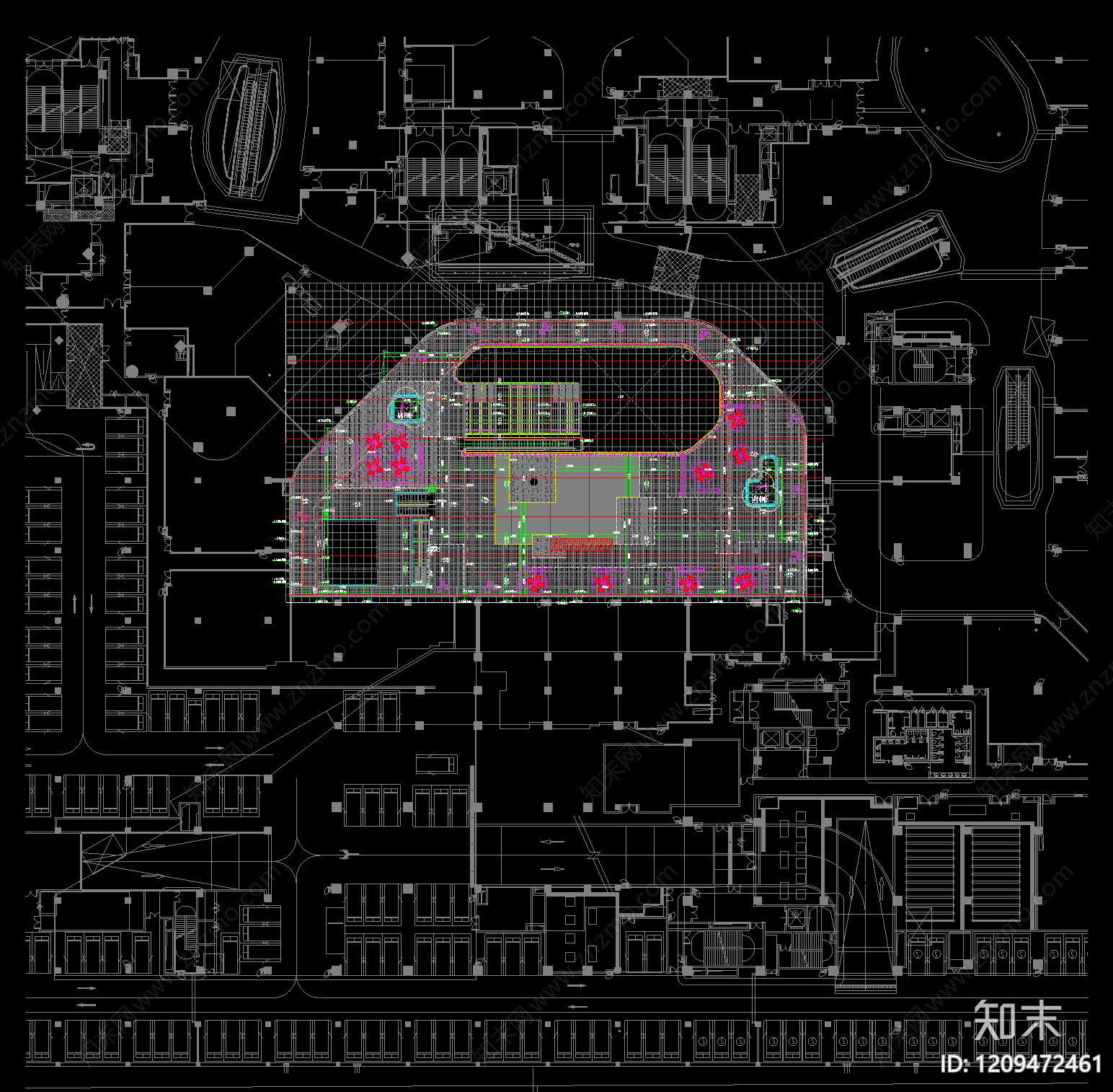 现代商业综合体cad施工图下载【ID:1209472461】