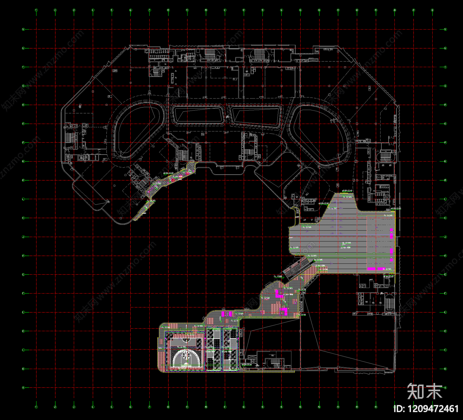 现代商业综合体cad施工图下载【ID:1209472461】