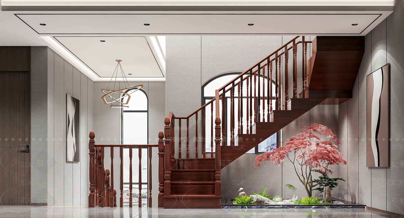 现代扶手楼梯3D模型下载【ID:1209472625】