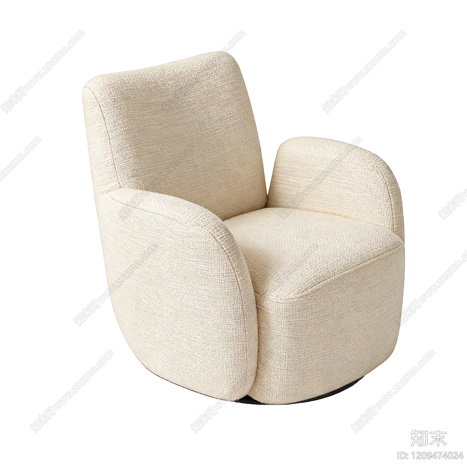 奶油风单人沙发3D模型下载【ID:1209474024】