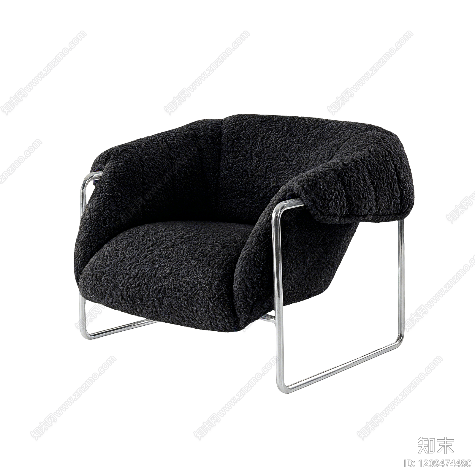 现代简约单人沙发3D模型下载【ID:1209474480】