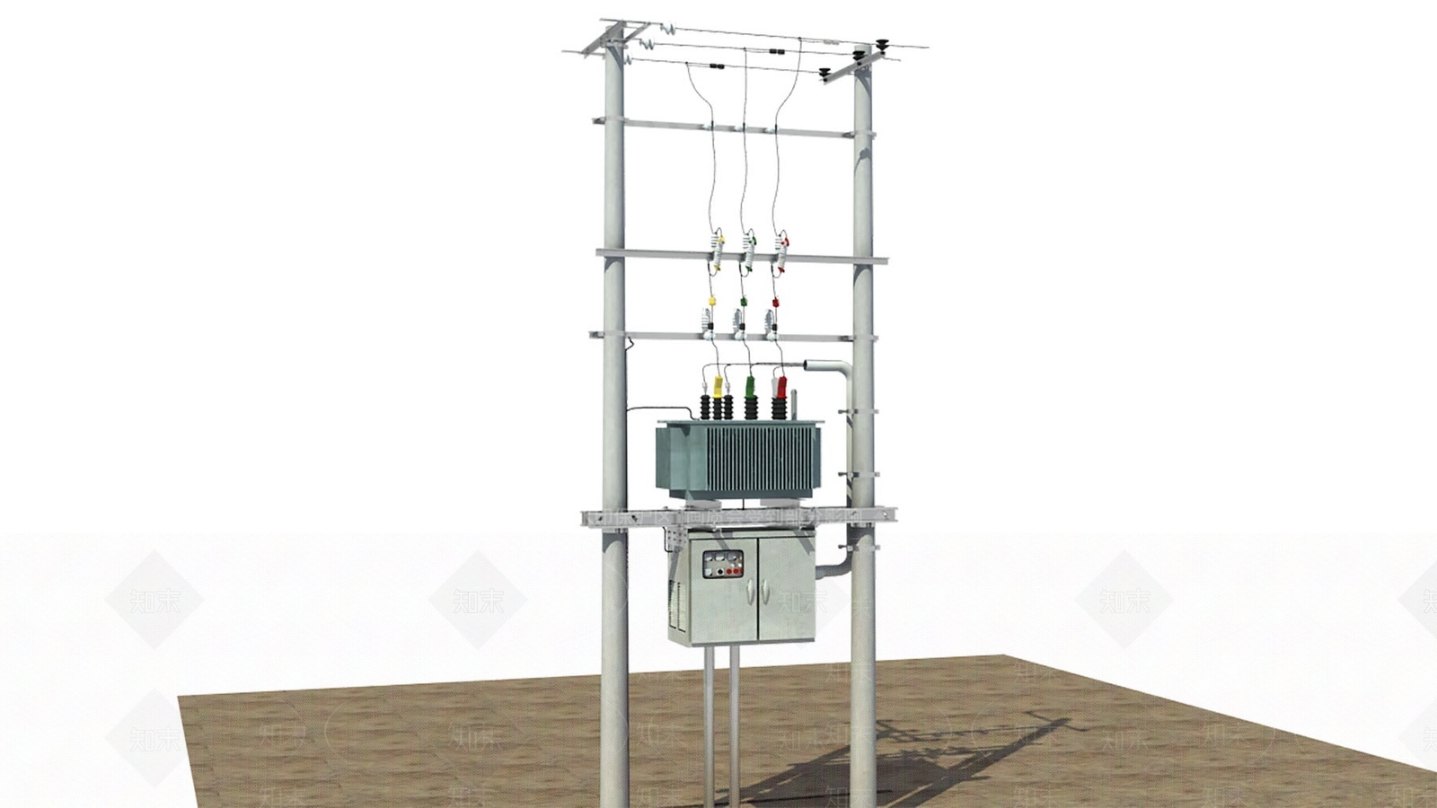 高压电线杆3D模型下载【ID:1209480950】