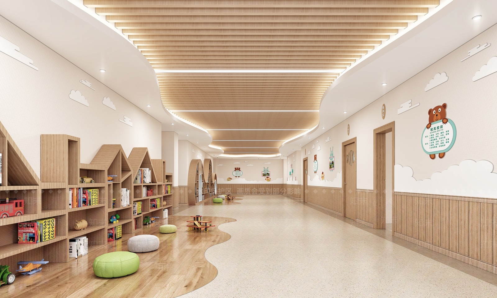 现代幼儿园过道游艺区3D模型下载【ID:1209481089】