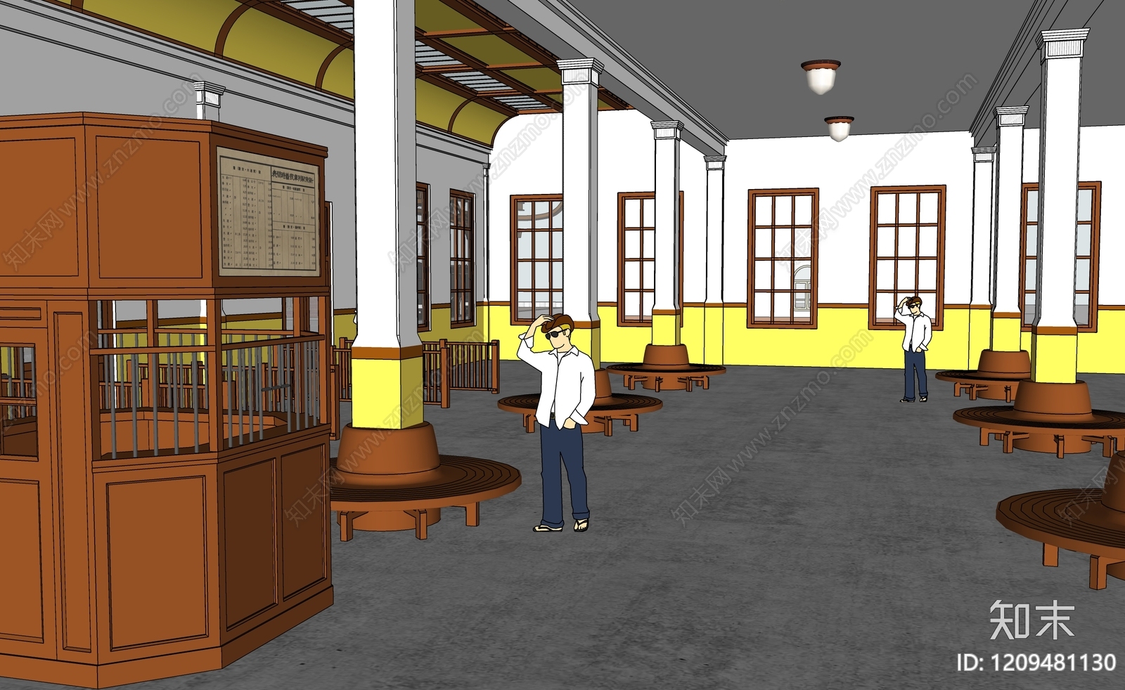 复古火车站SU模型下载【ID:1209481130】