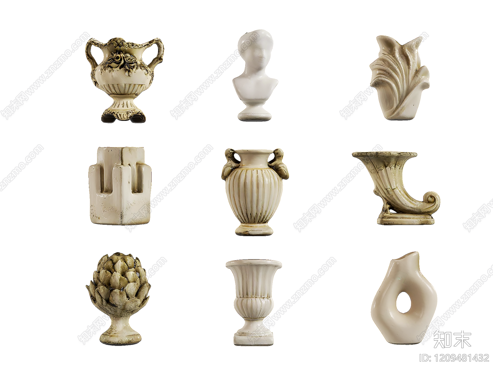 中古风摆件组合3D模型下载【ID:1209481432】