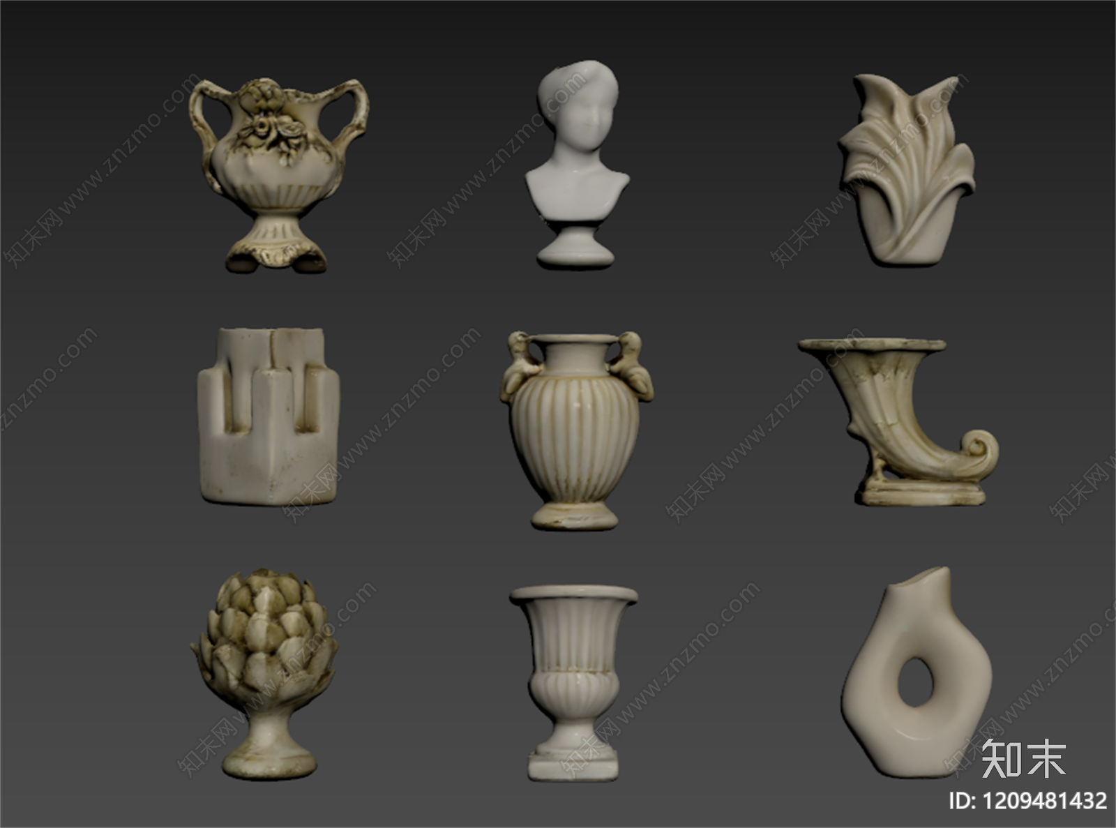 中古风摆件组合3D模型下载【ID:1209481432】