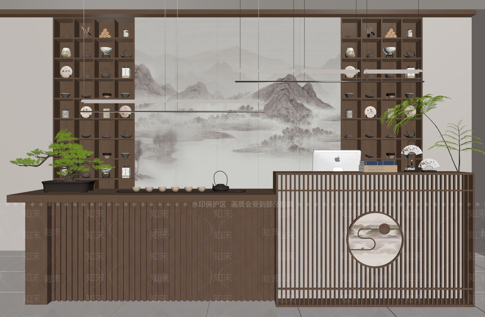 新中式前台SU模型下载【ID:1209481446】