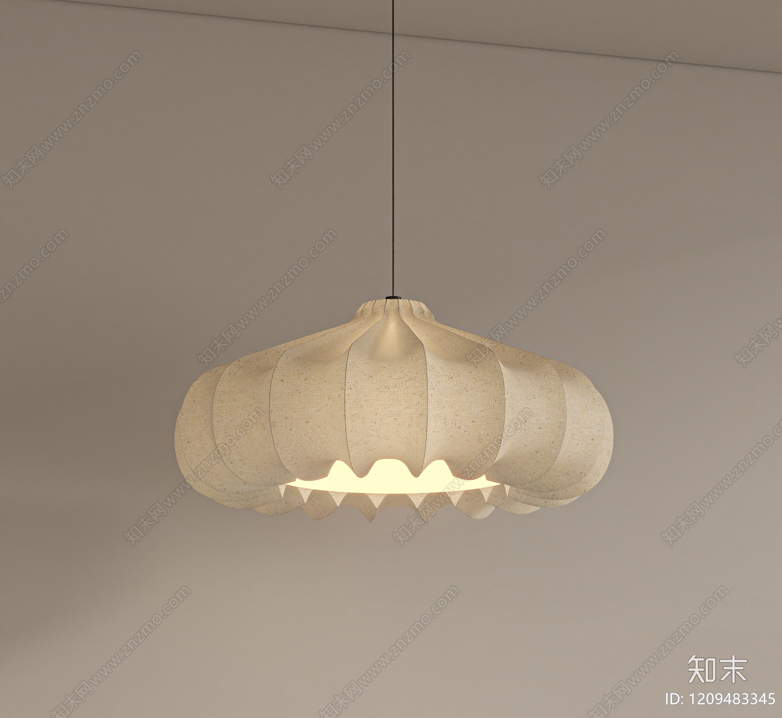 侘寂风艺术吊灯3D模型下载【ID:1209483345】
