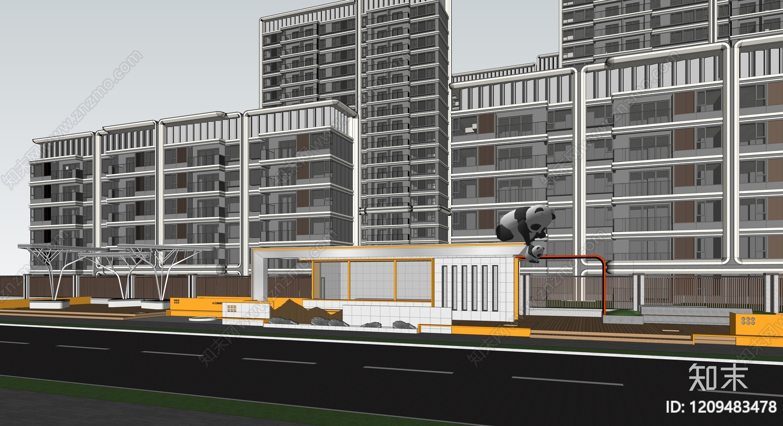 现代小公建SU模型下载【ID:1209483478】