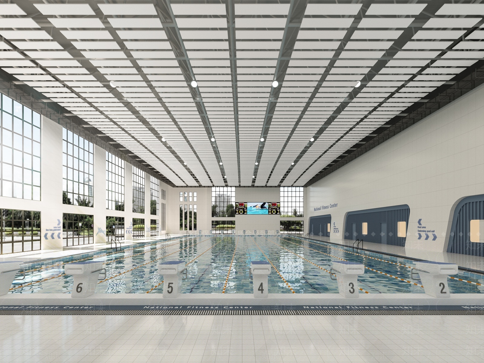 现代游泳馆3D模型下载【ID:1209484847】