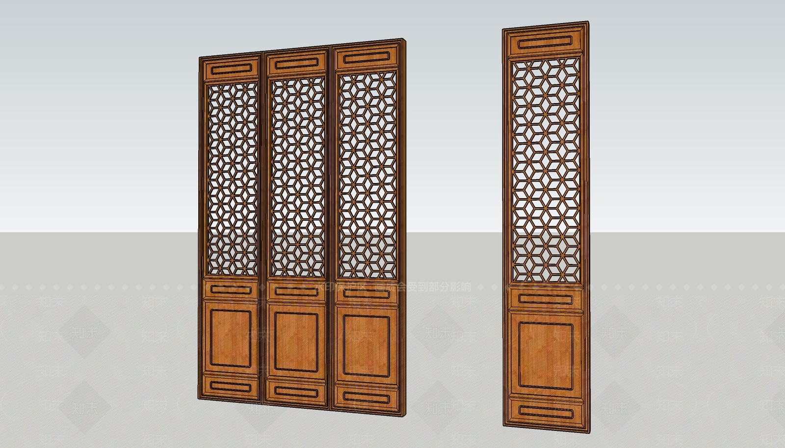 中式门SU模型下载【ID:1209484964】