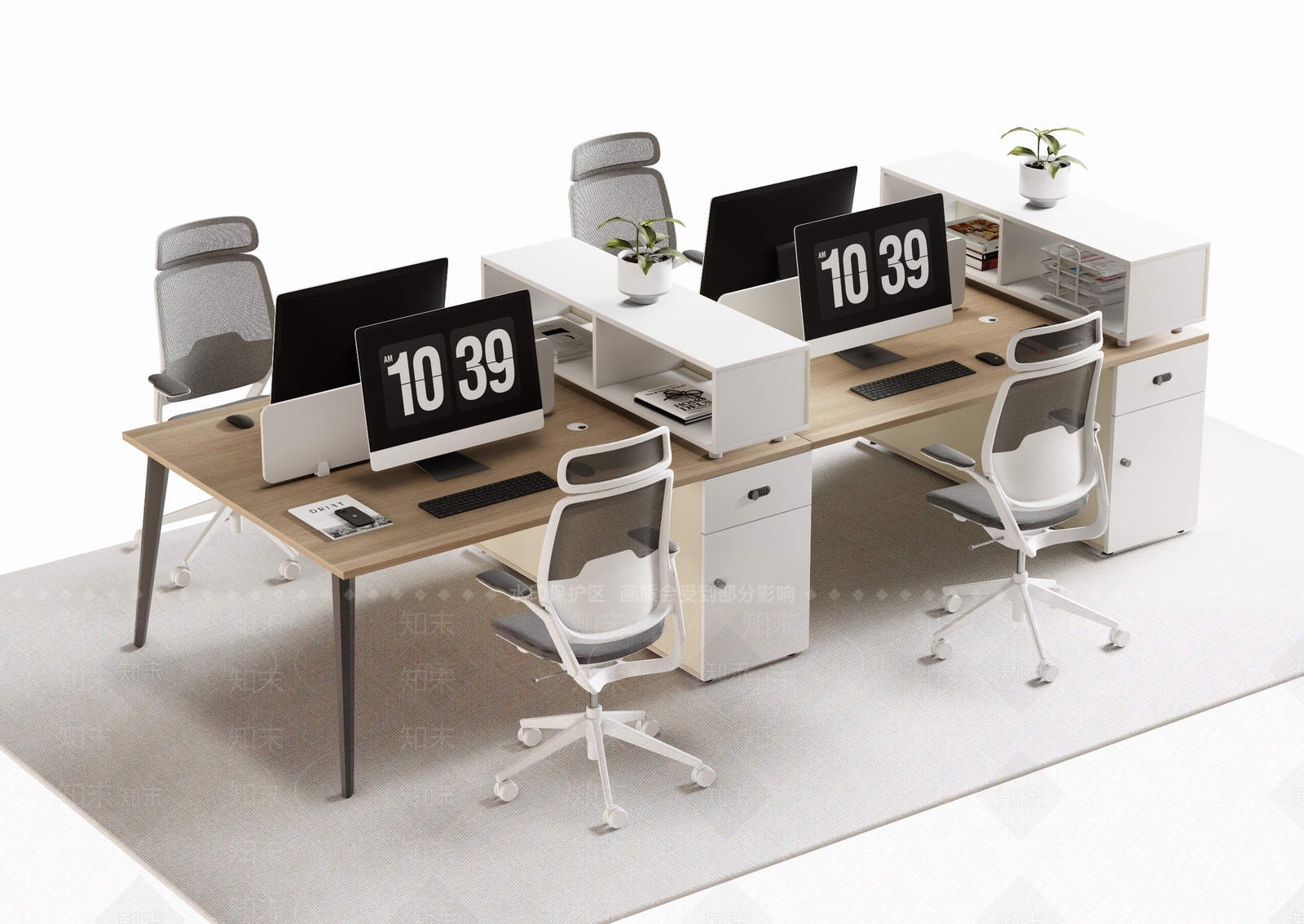 办公桌椅3D模型下载【ID:1209502739】