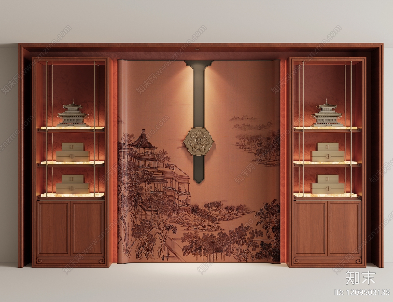 新中式书房3D模型下载【ID:1209503135】