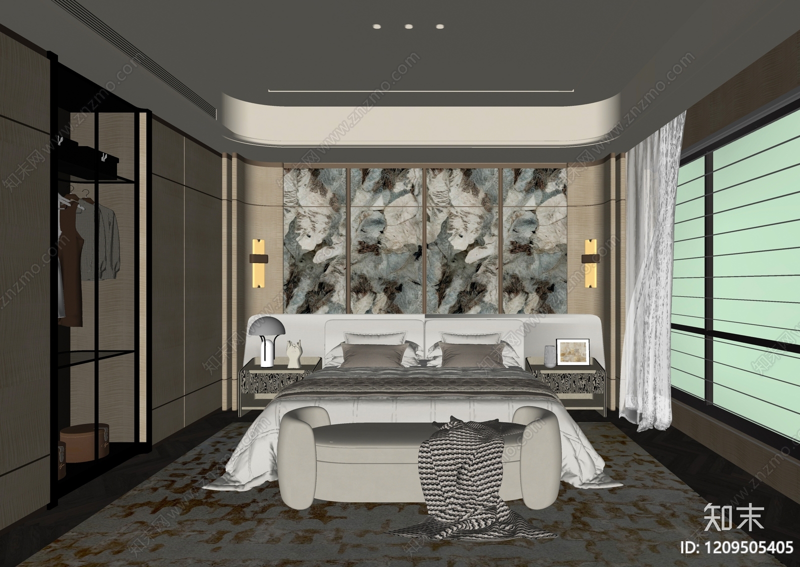 现代家居卧室SU模型下载【ID:1209505405】