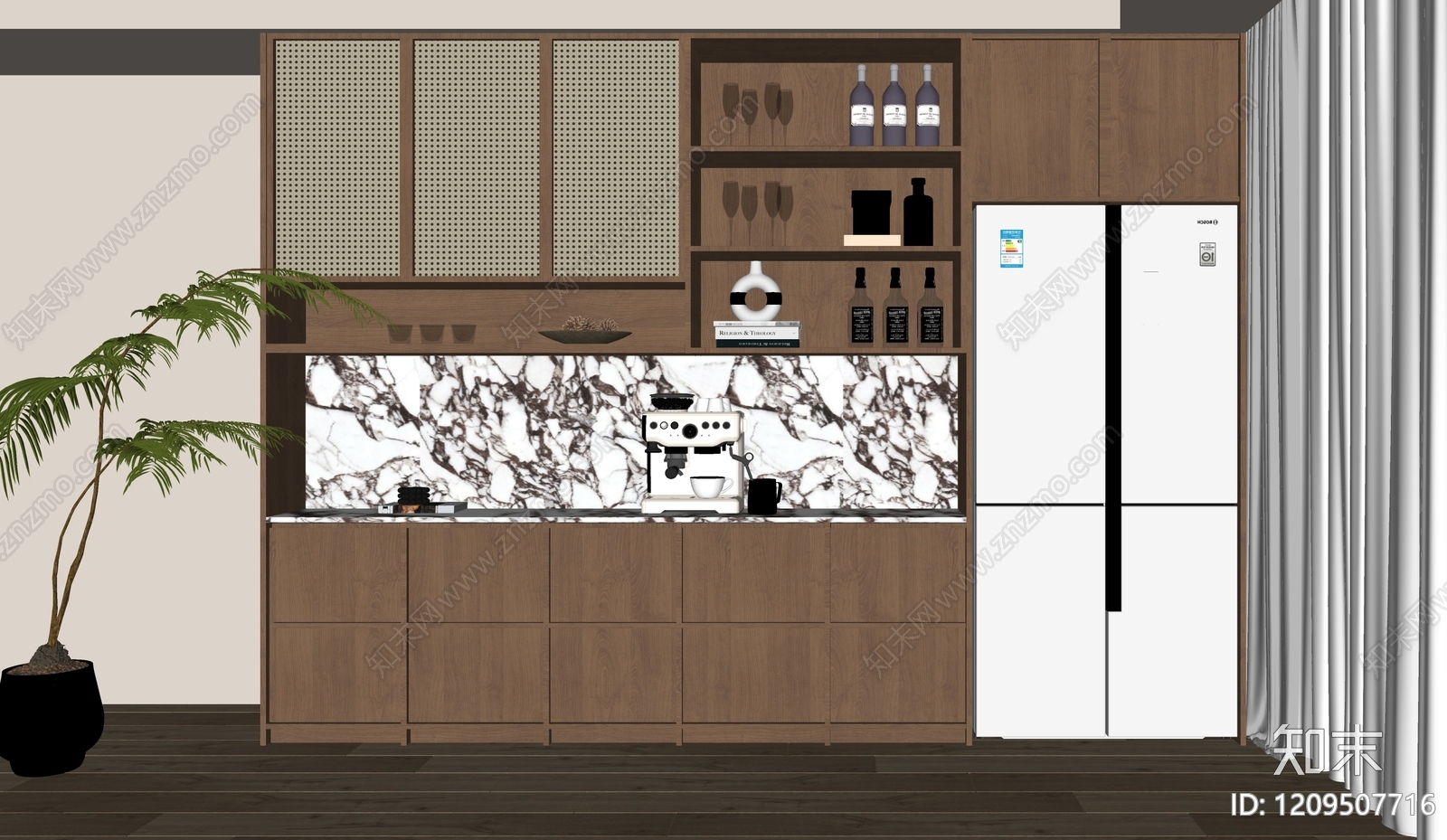 中式酒柜SU模型下载【ID:1209507716】