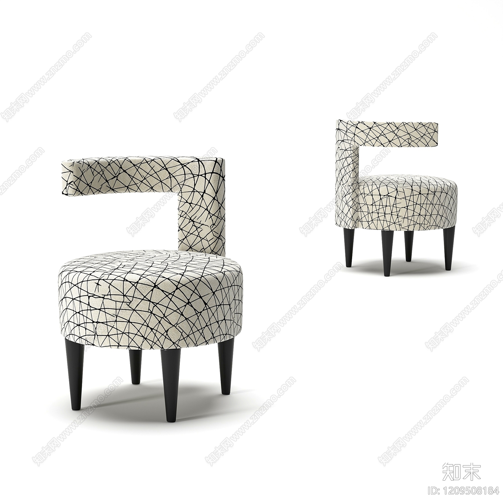 现代简约单人沙发3D模型下载【ID:1209508184】