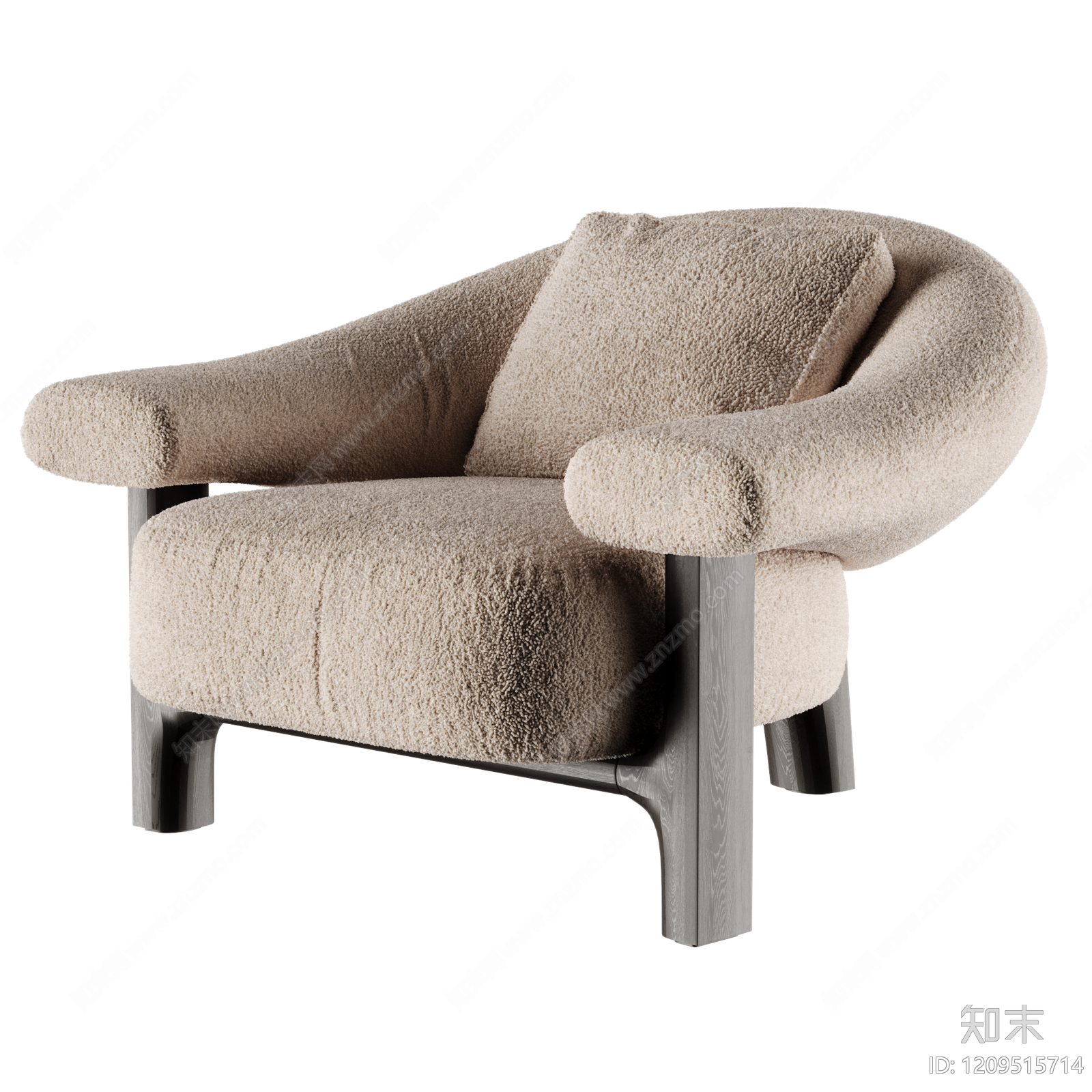 奶油风单人沙发3D模型下载【ID:1209515714】