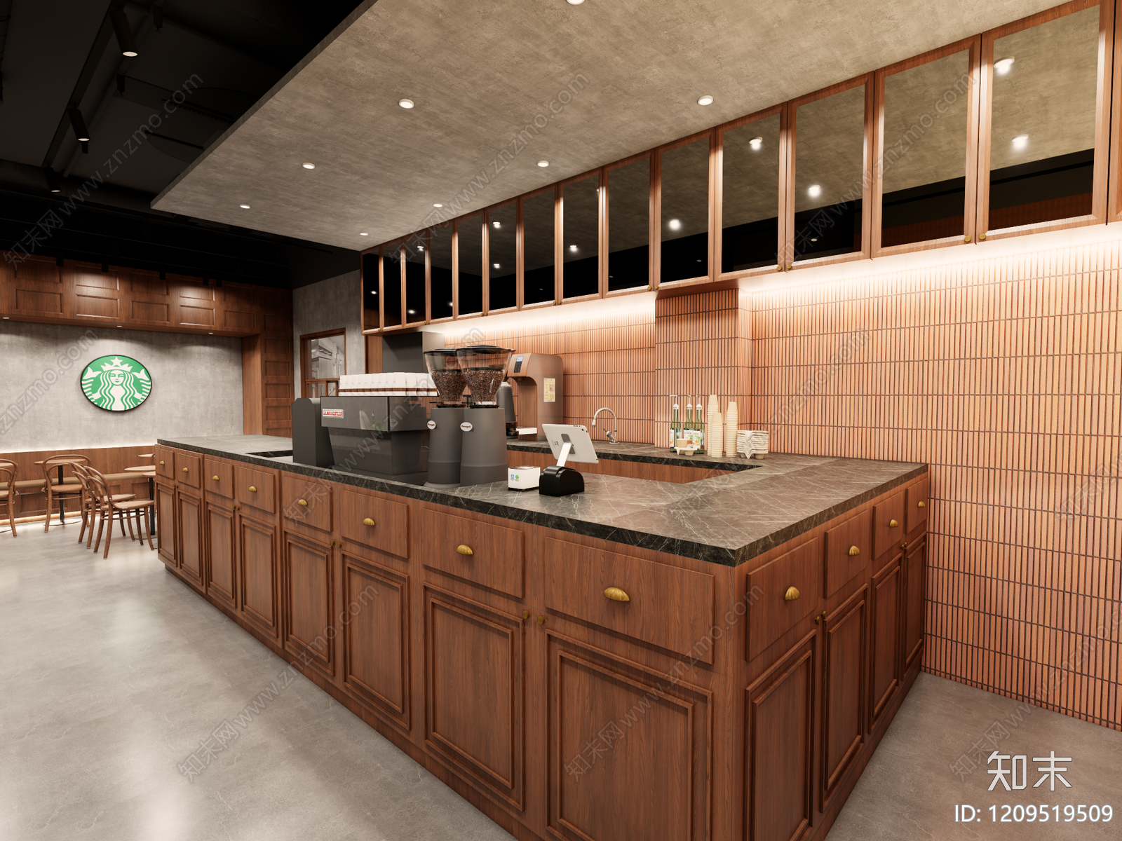 美式欧式咖啡厅SU模型下载【ID:1209519509】