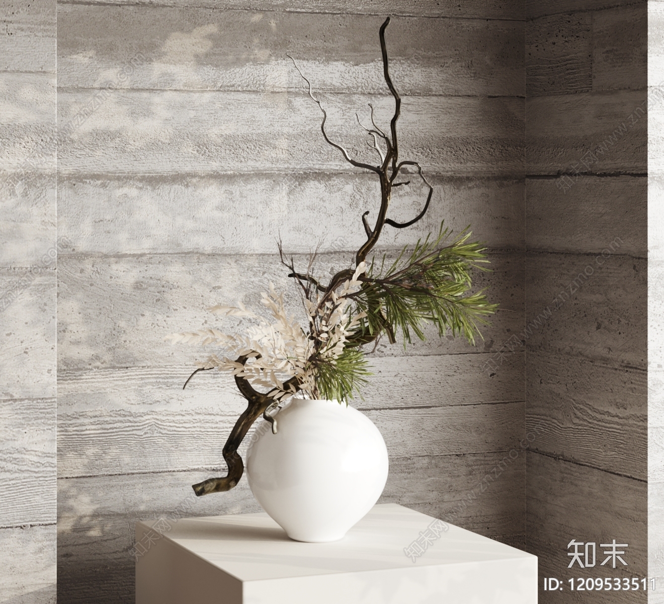 新中式日式花艺SU模型下载【ID:1209533511】