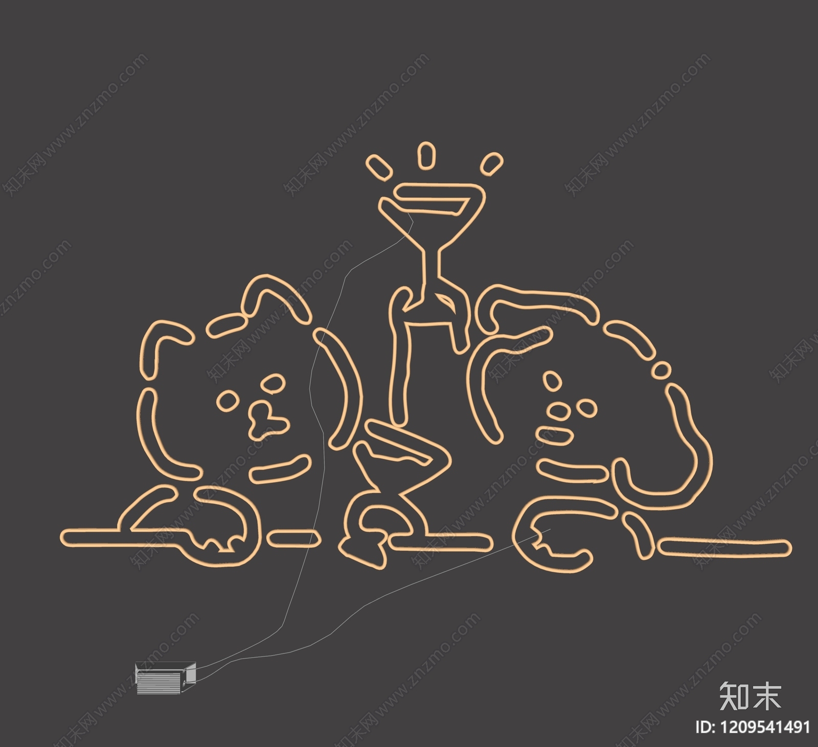 现代霓虹灯SU模型下载【ID:1209541491】