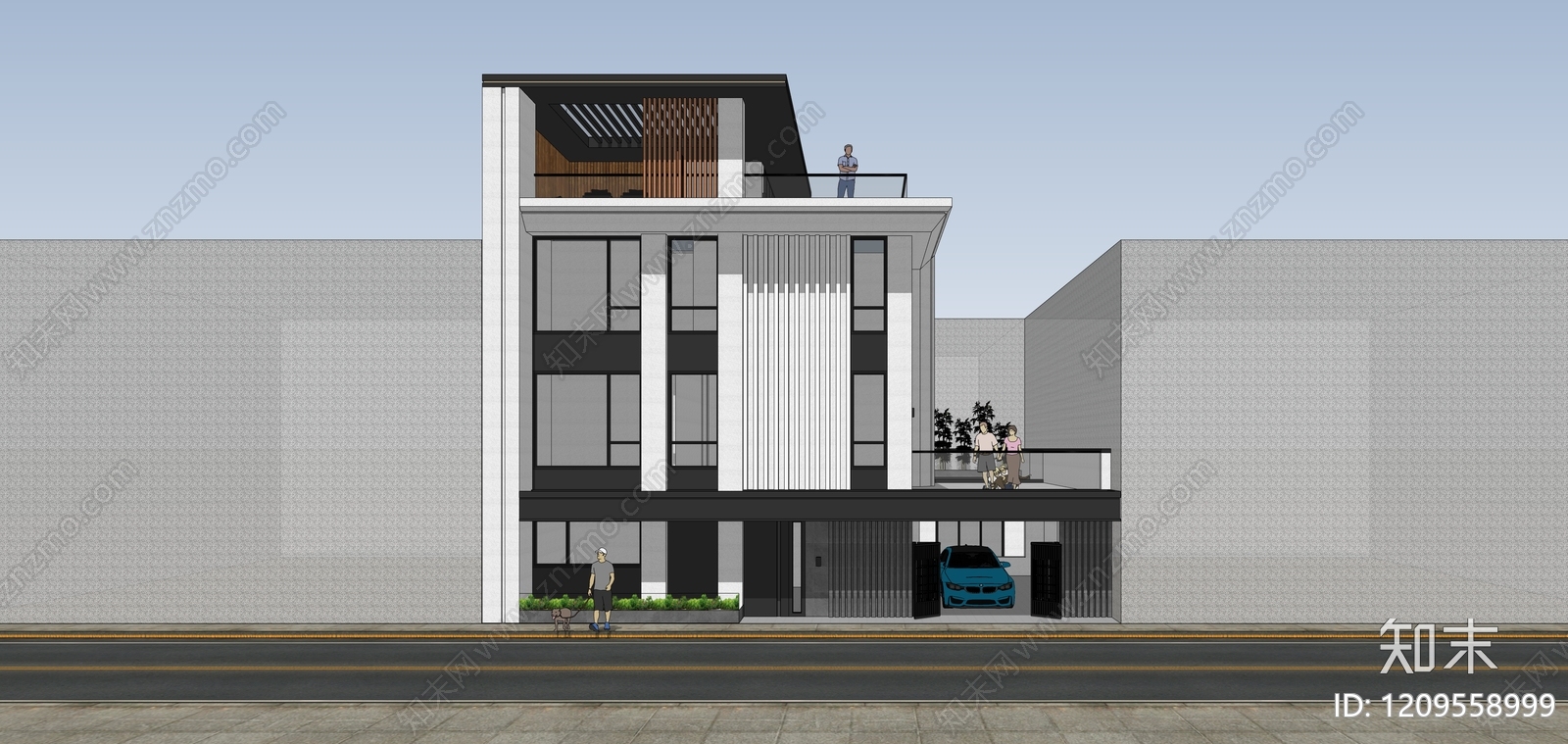 现代乡村民房SU模型下载【ID:1209558999】