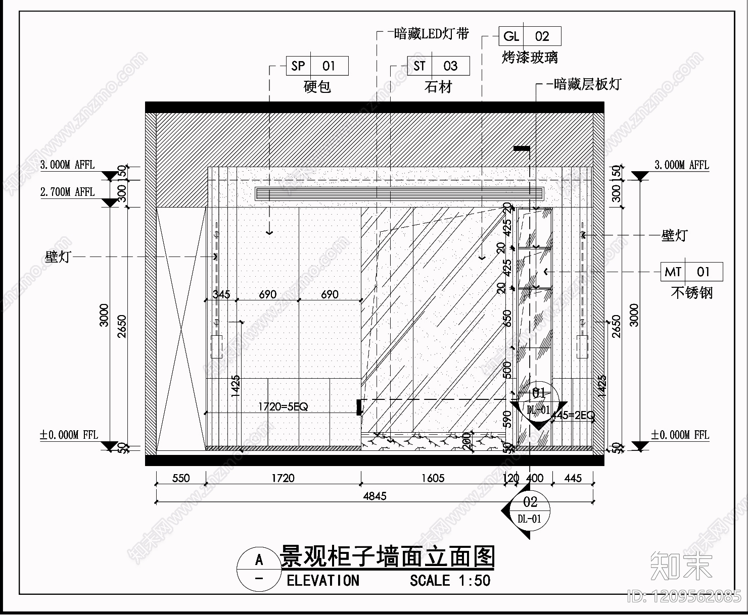 墙面节点cad施工图下载【ID:1209562085】