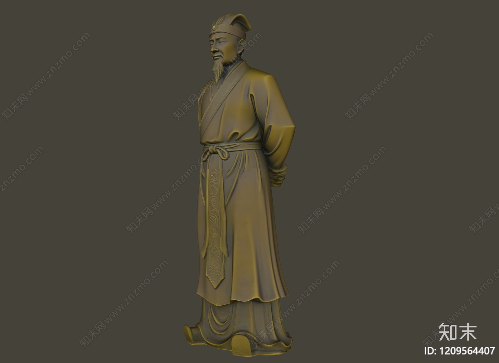 现代新中式雕塑SU模型下载【ID:1209564407】