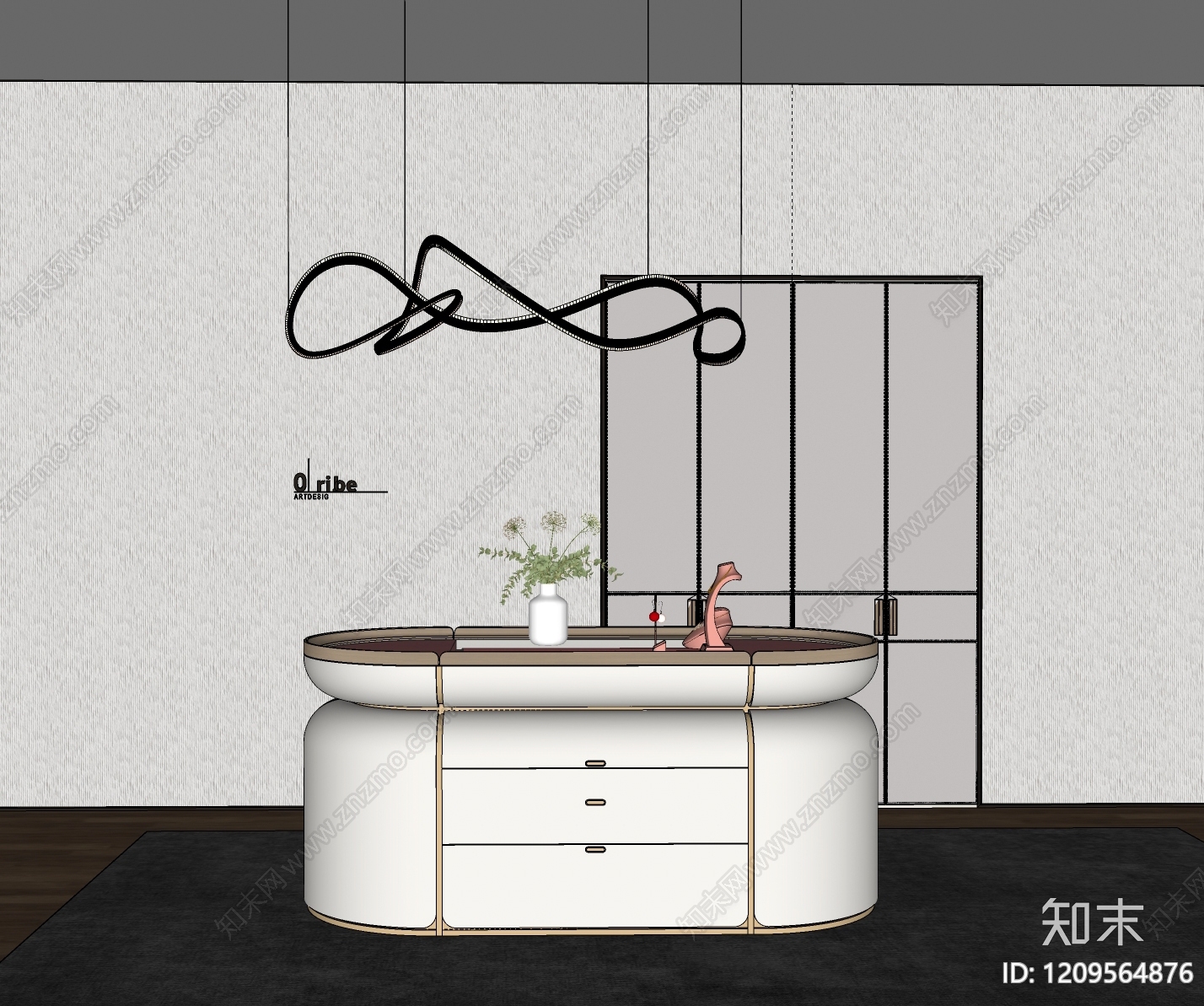 法式极简斗柜SU模型下载【ID:1209564876】