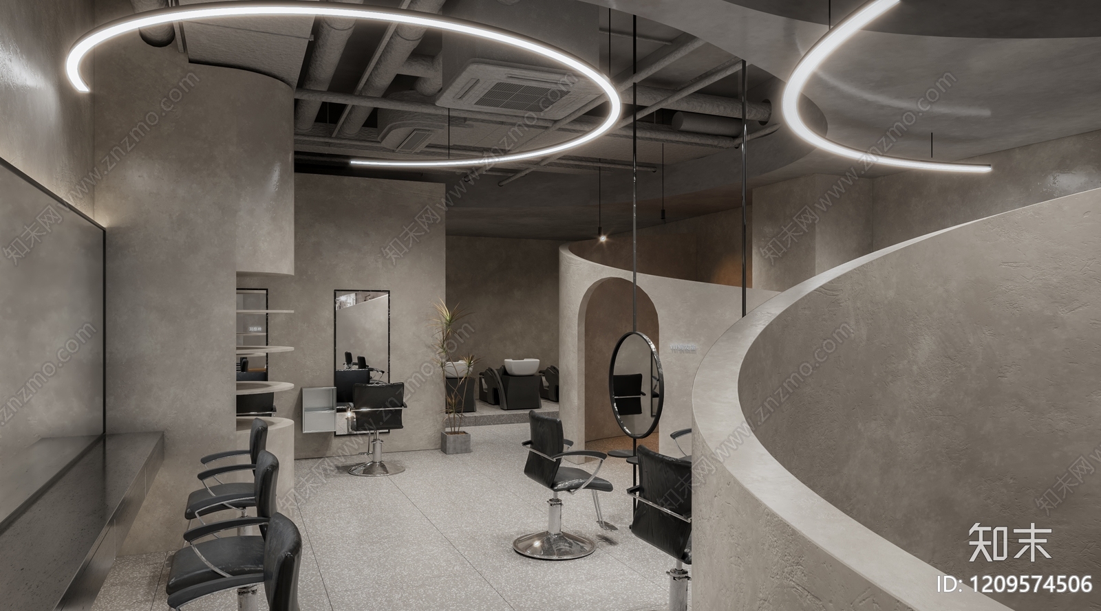 侘寂美发店3D模型下载【ID:1209574506】