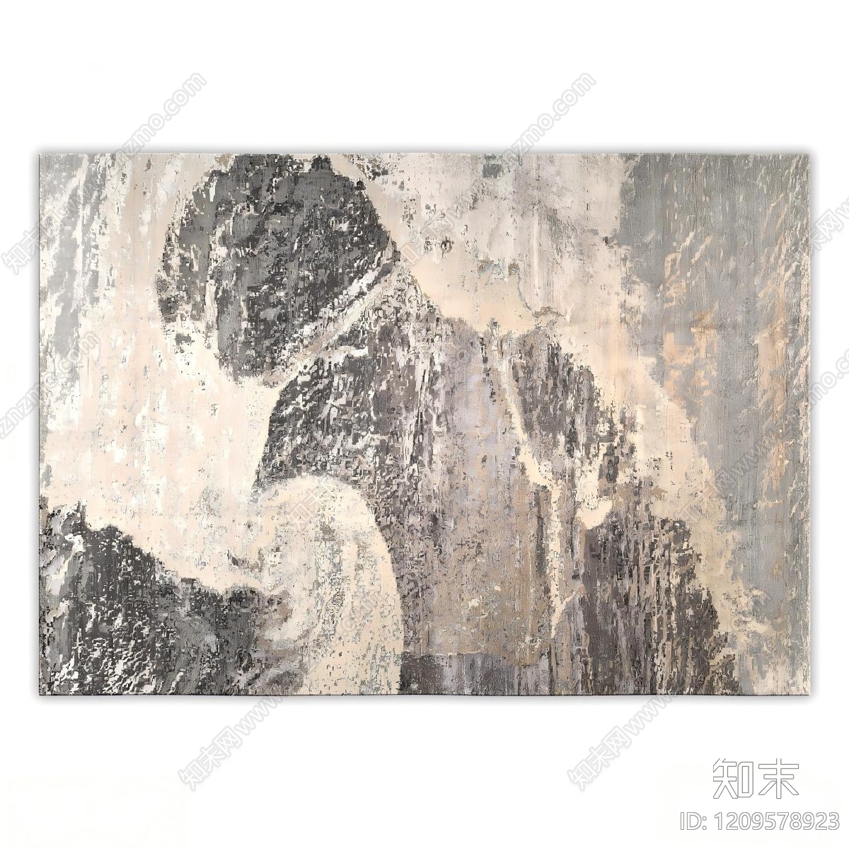 侘寂风毛绒地毯3D模型下载【ID:1209578923】