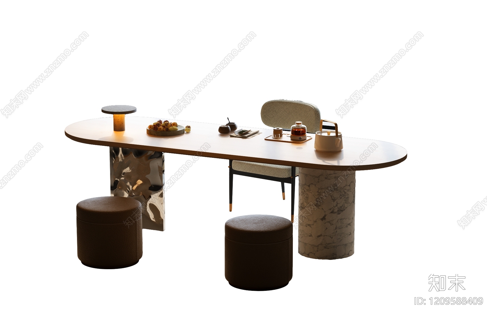 现代简约茶桌椅3D模型下载【ID:1209588409】