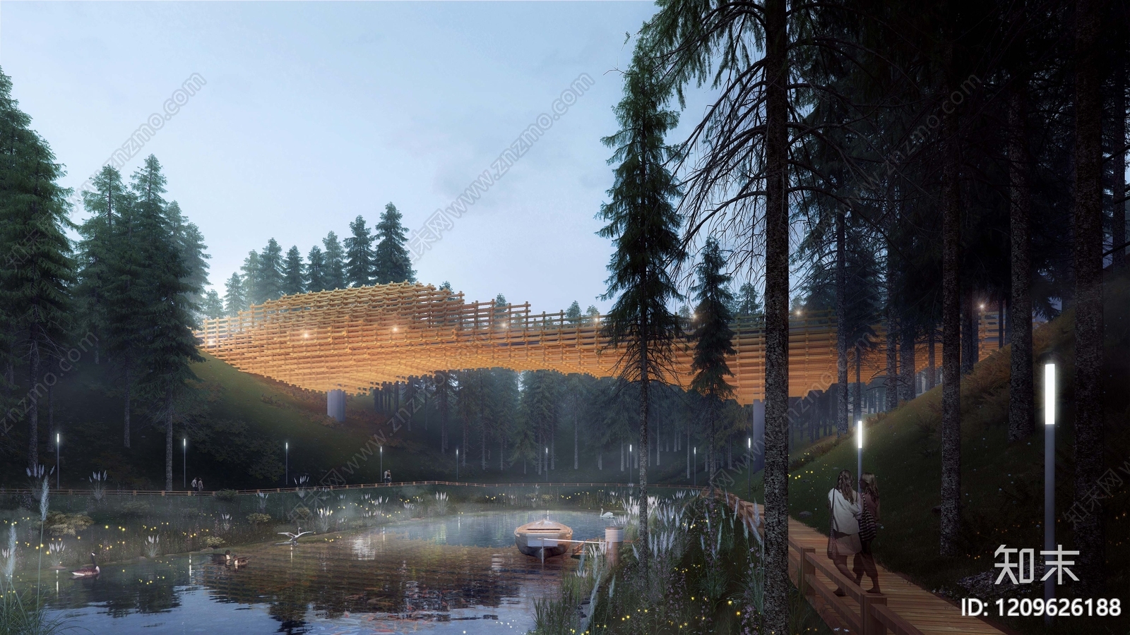 原木风景观桥3D模型下载【ID:1209626188】