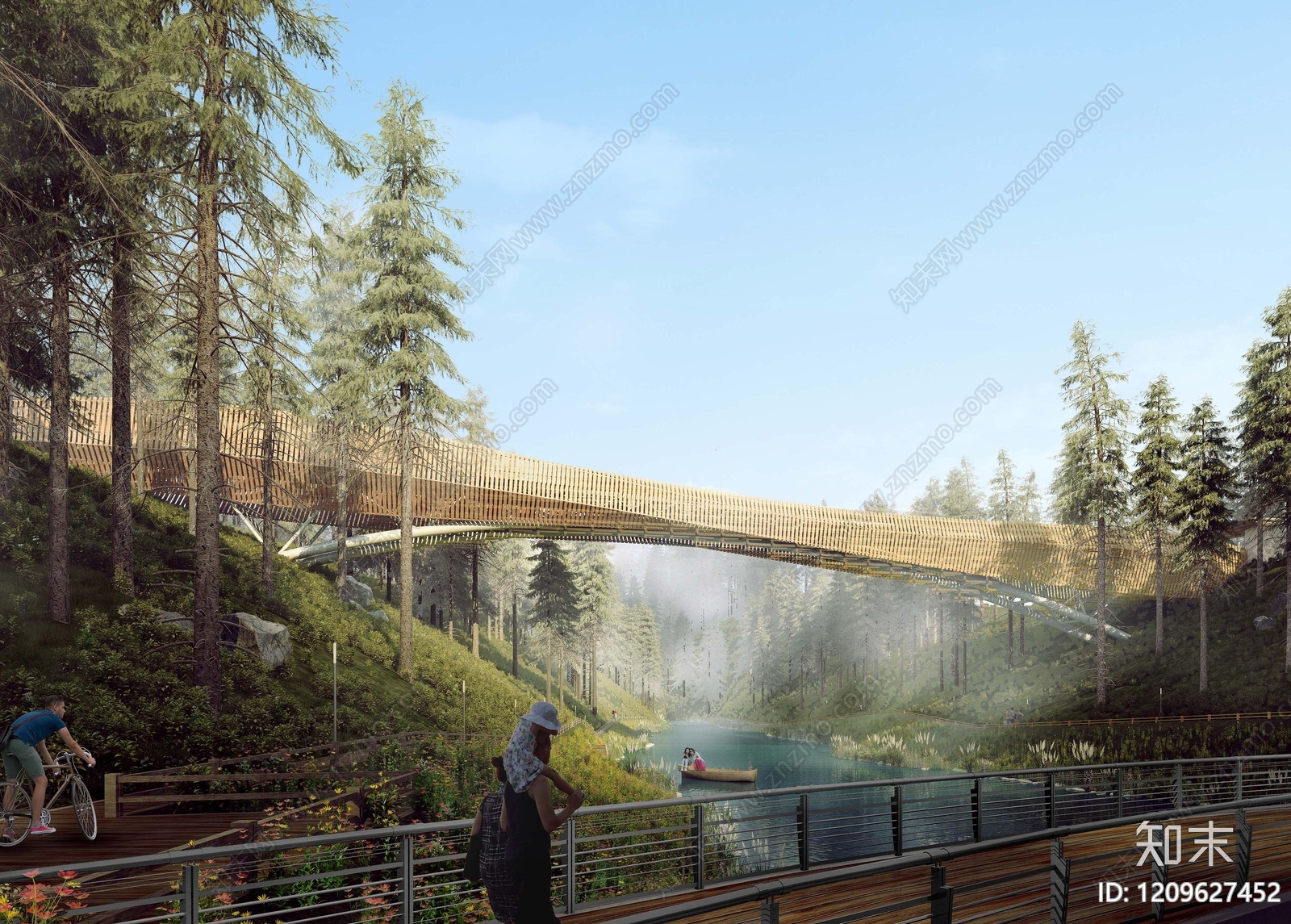 现代主义景观景观桥3D模型下载【ID:1209627452】