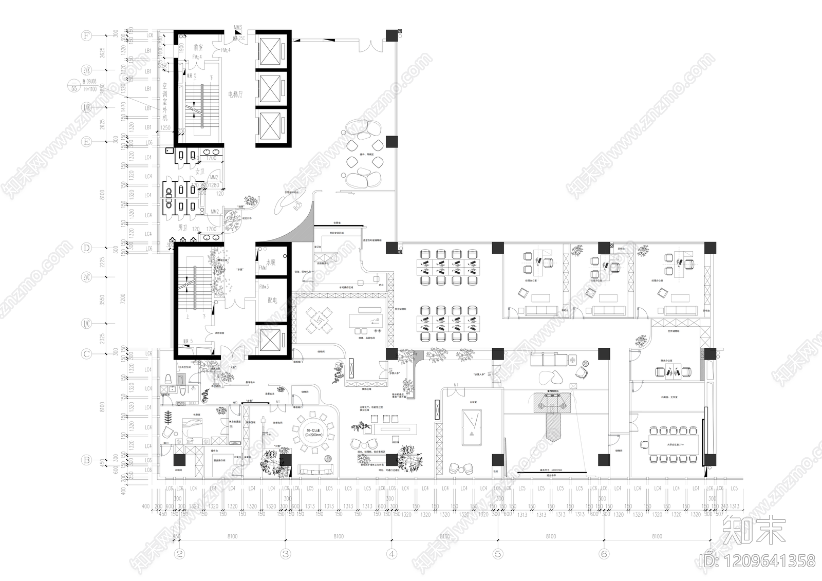 禅意整体办公空间施工图下载【ID:1209641358】