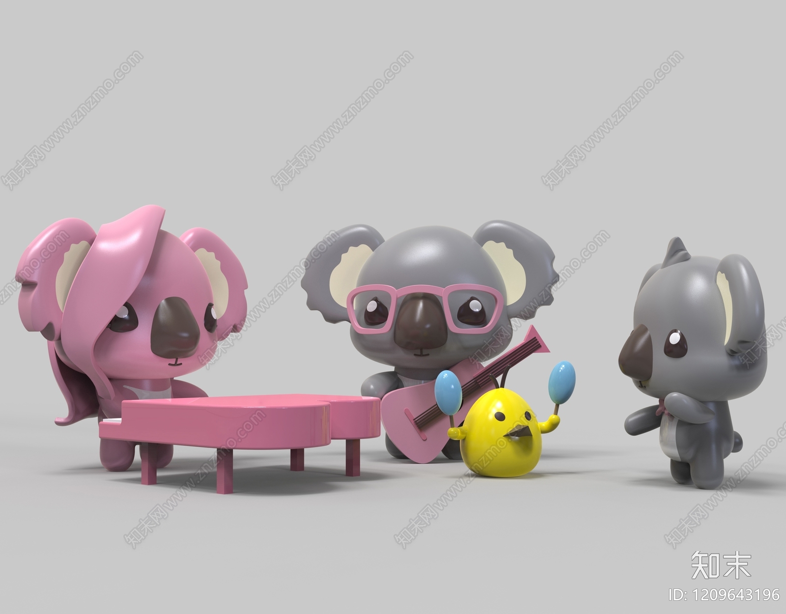 卡通萌系文旅美陈3D模型下载【ID:1209643196】