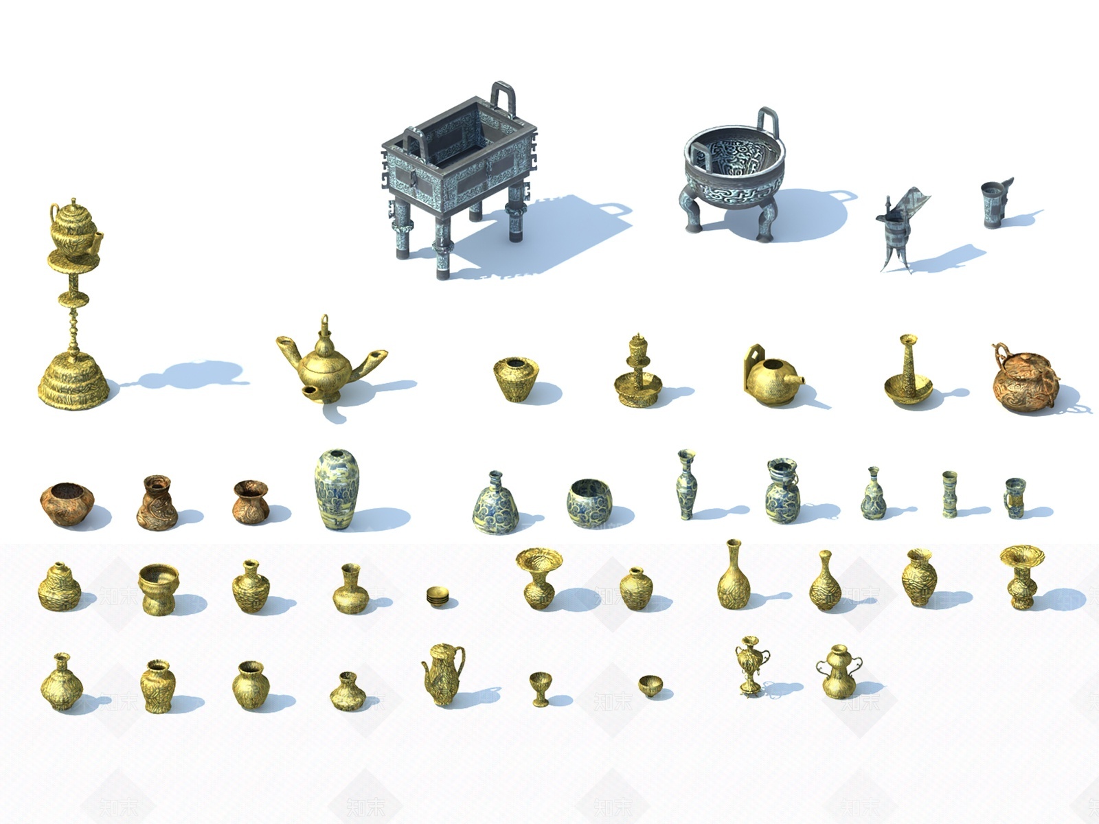 中式青铜鼎SU模型下载【ID:1209654800】