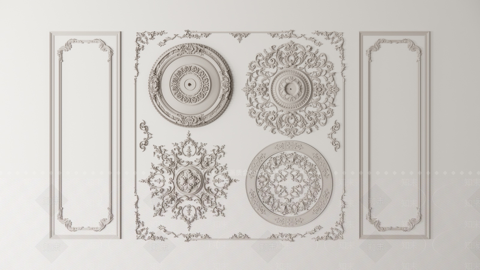 法式石膏雕花SU模型下载【ID:1209657290】