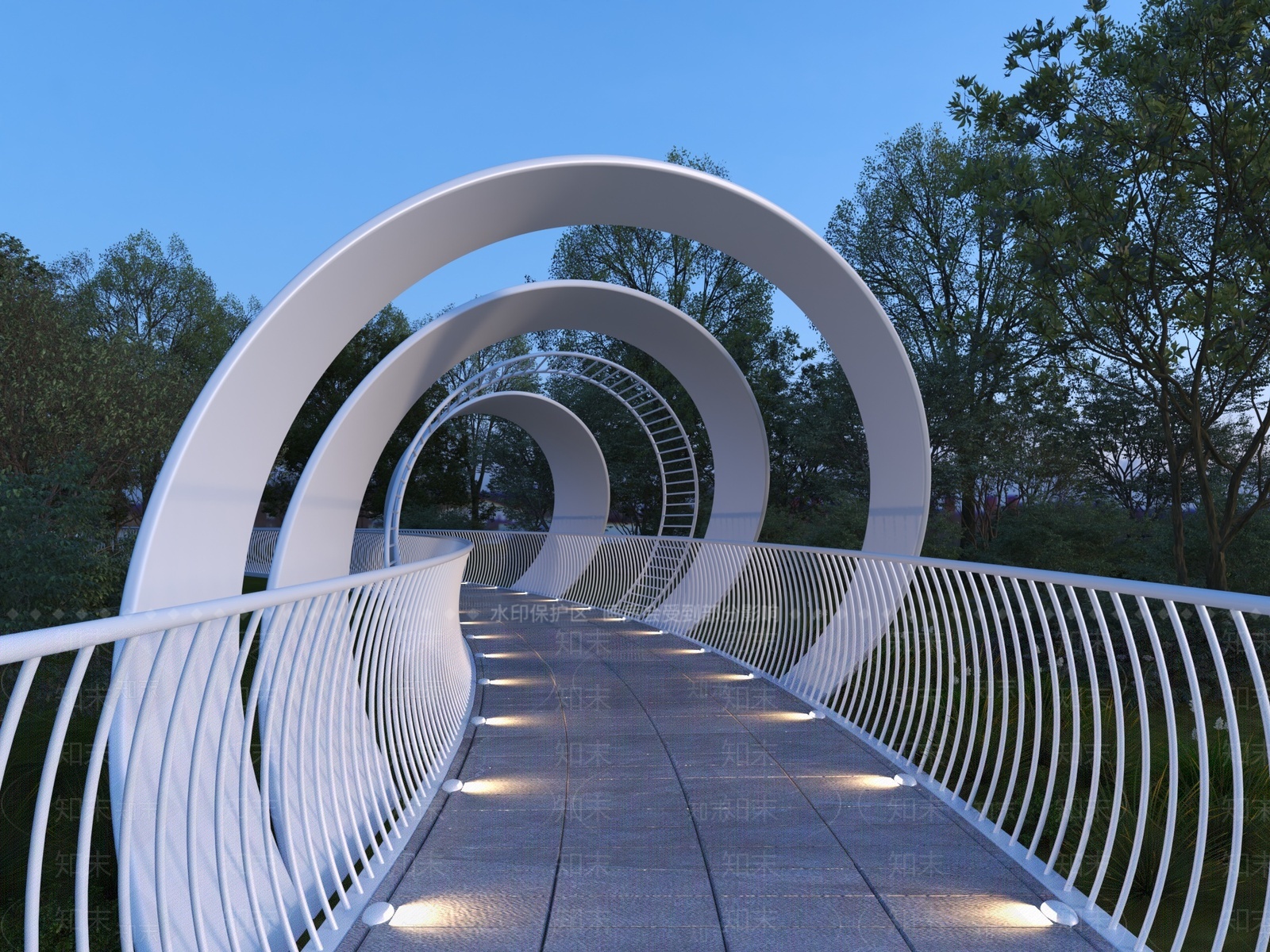 现代景观桥3D模型下载【ID:1209660341】