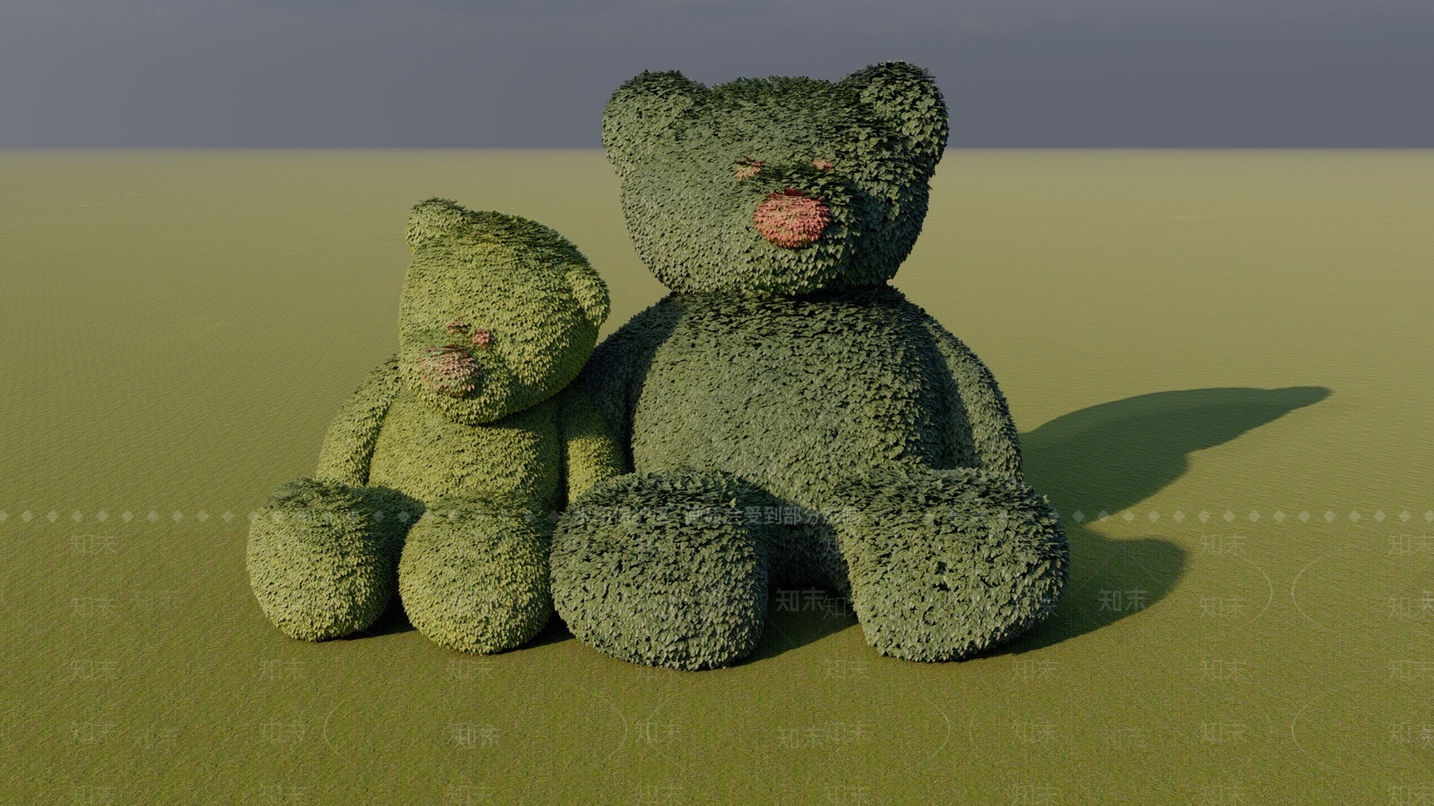 现代公园熊绿雕SU模型下载【ID:1209662223】