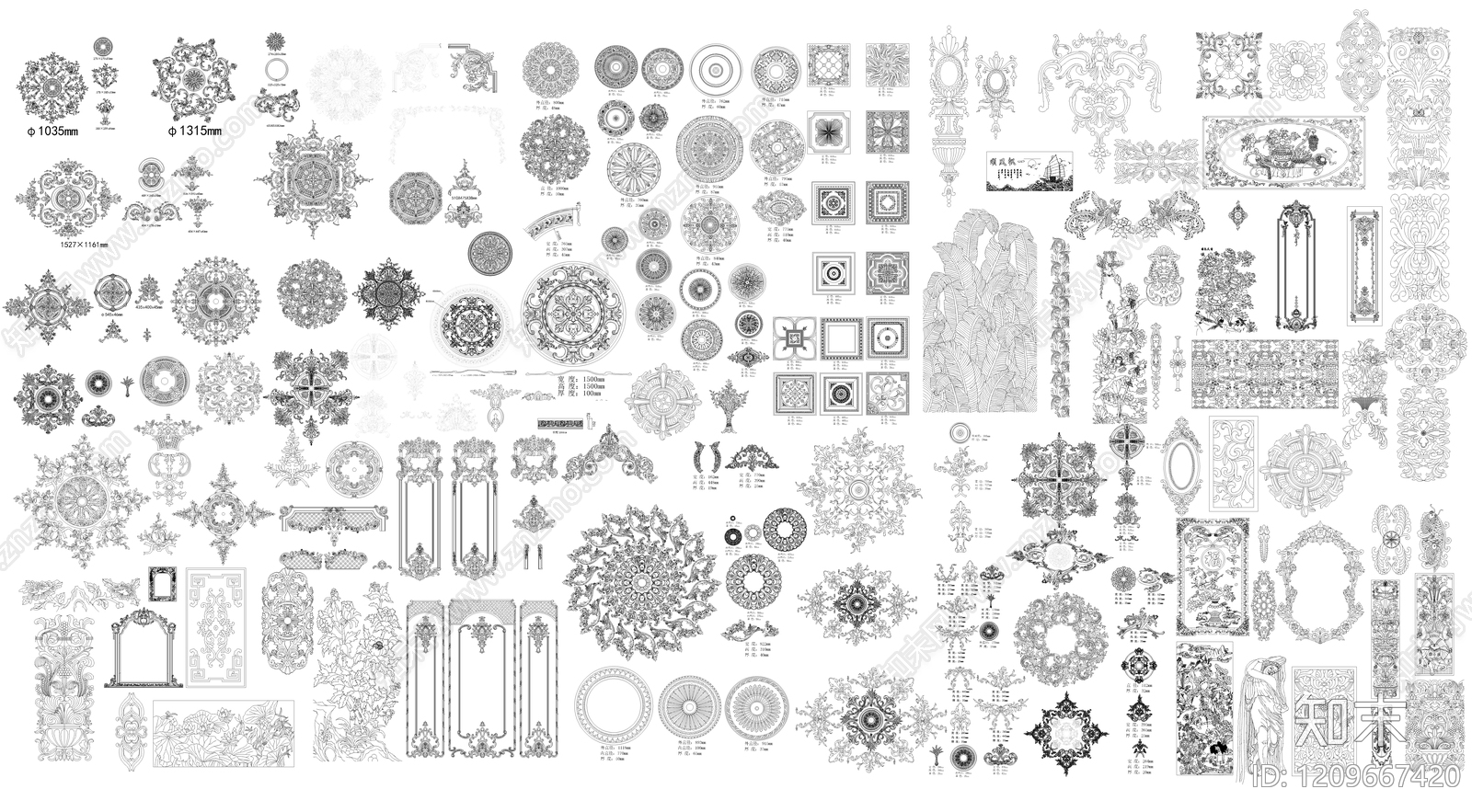 雕花施工图下载【ID:1209667420】