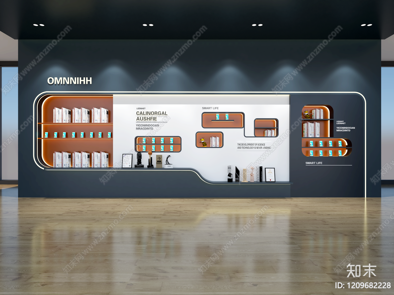 现代简约电子产品展示墙3D模型下载【ID:1209682228】