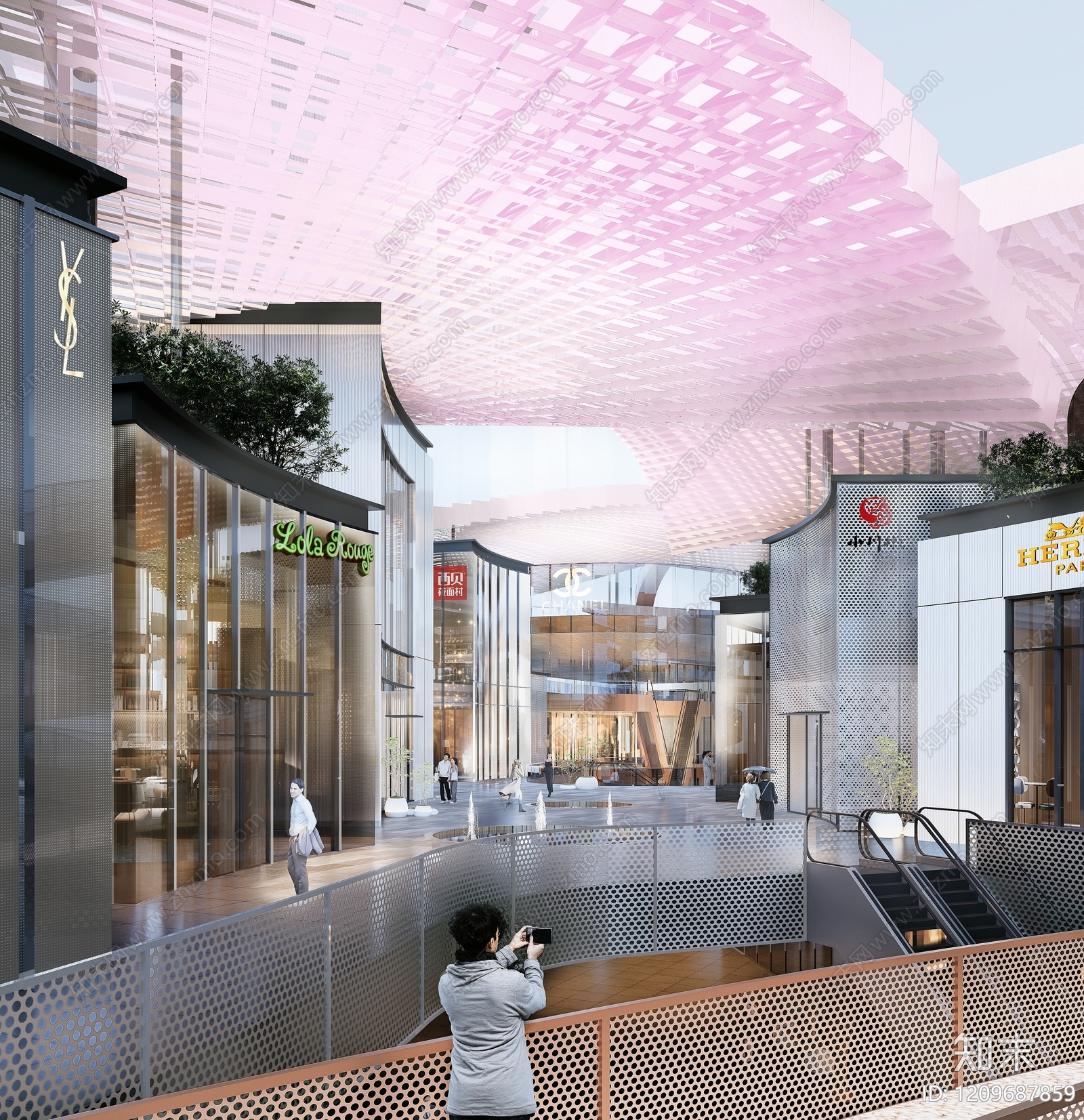 现代新中式商业街区建筑下载【ID:1209687859】