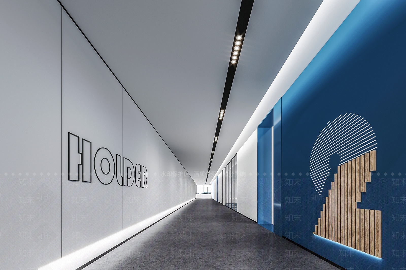 现代办公室过道3D模型下载【ID:1209696937】