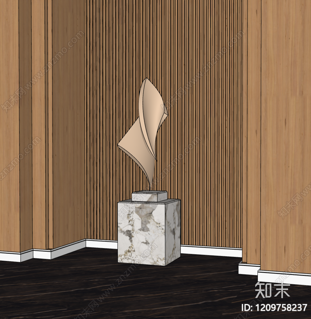 现代艺术展厅SU模型下载【ID:1209758237】