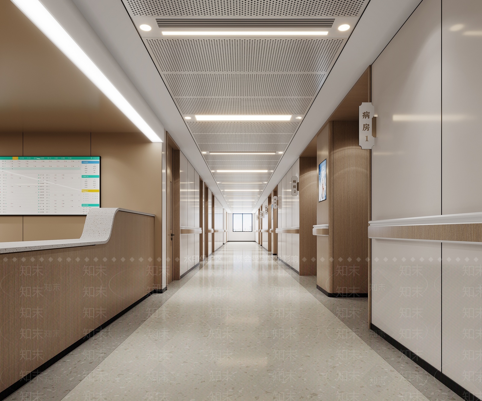 现代医院过道3D模型下载【ID:1209759841】