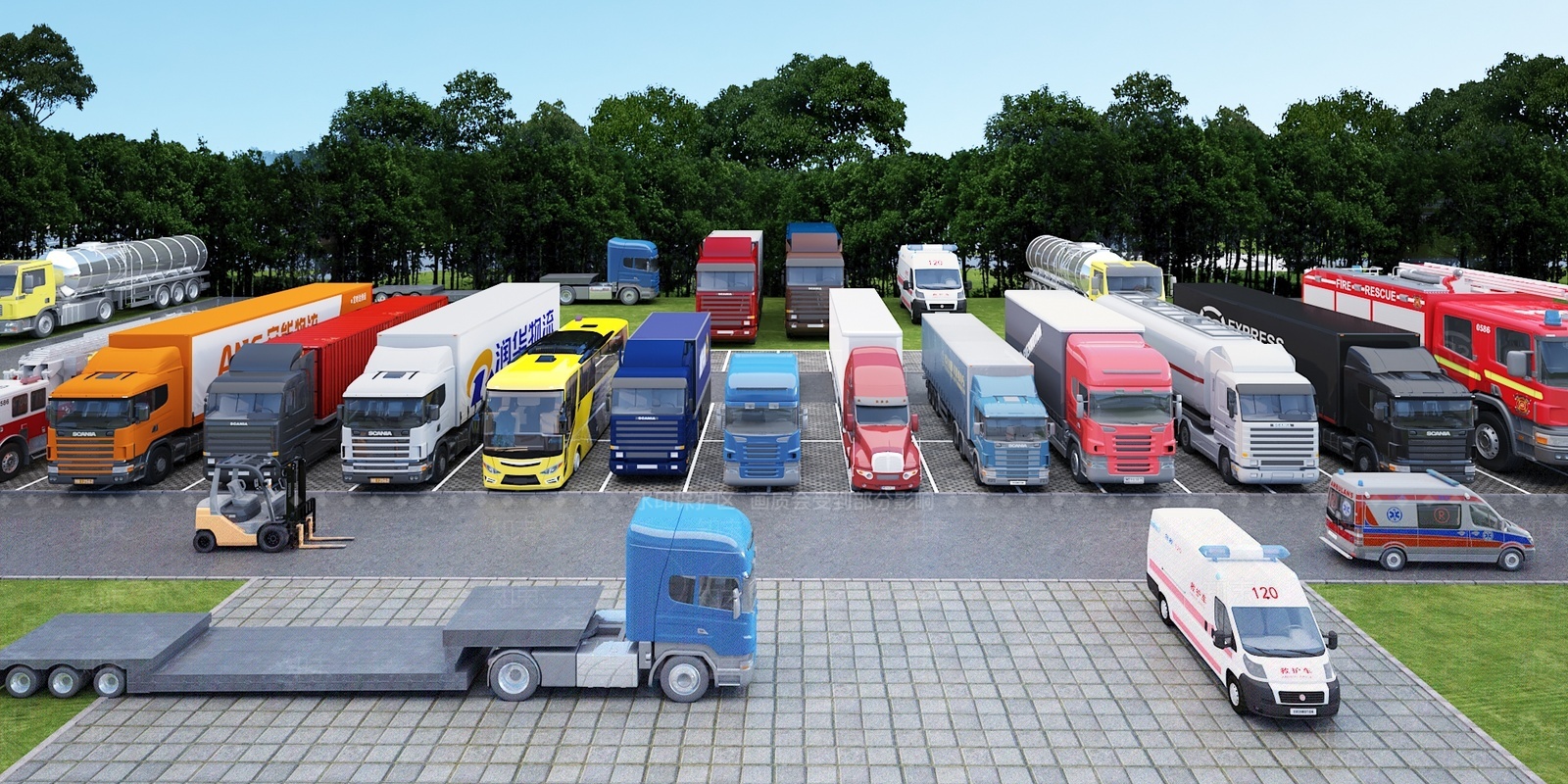 货车3D模型下载【ID:1209762035】