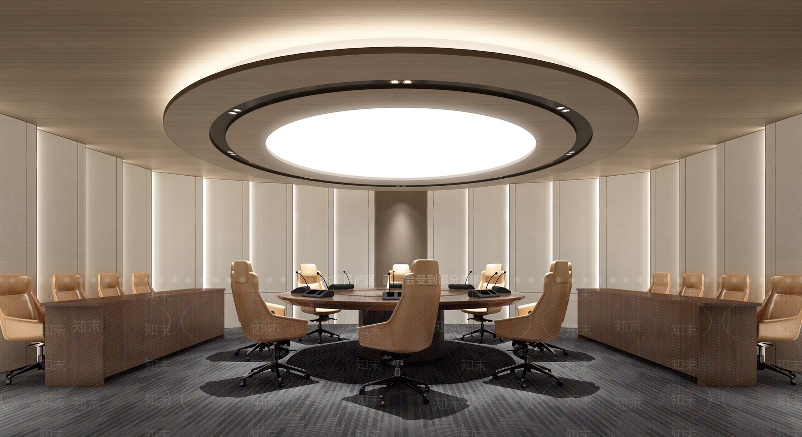 现代圆形会议室3D模型下载【ID:1209768388】