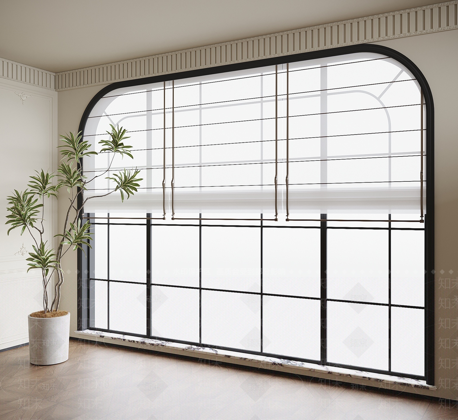 法式落地窗SU模型下载【ID:1209775661】