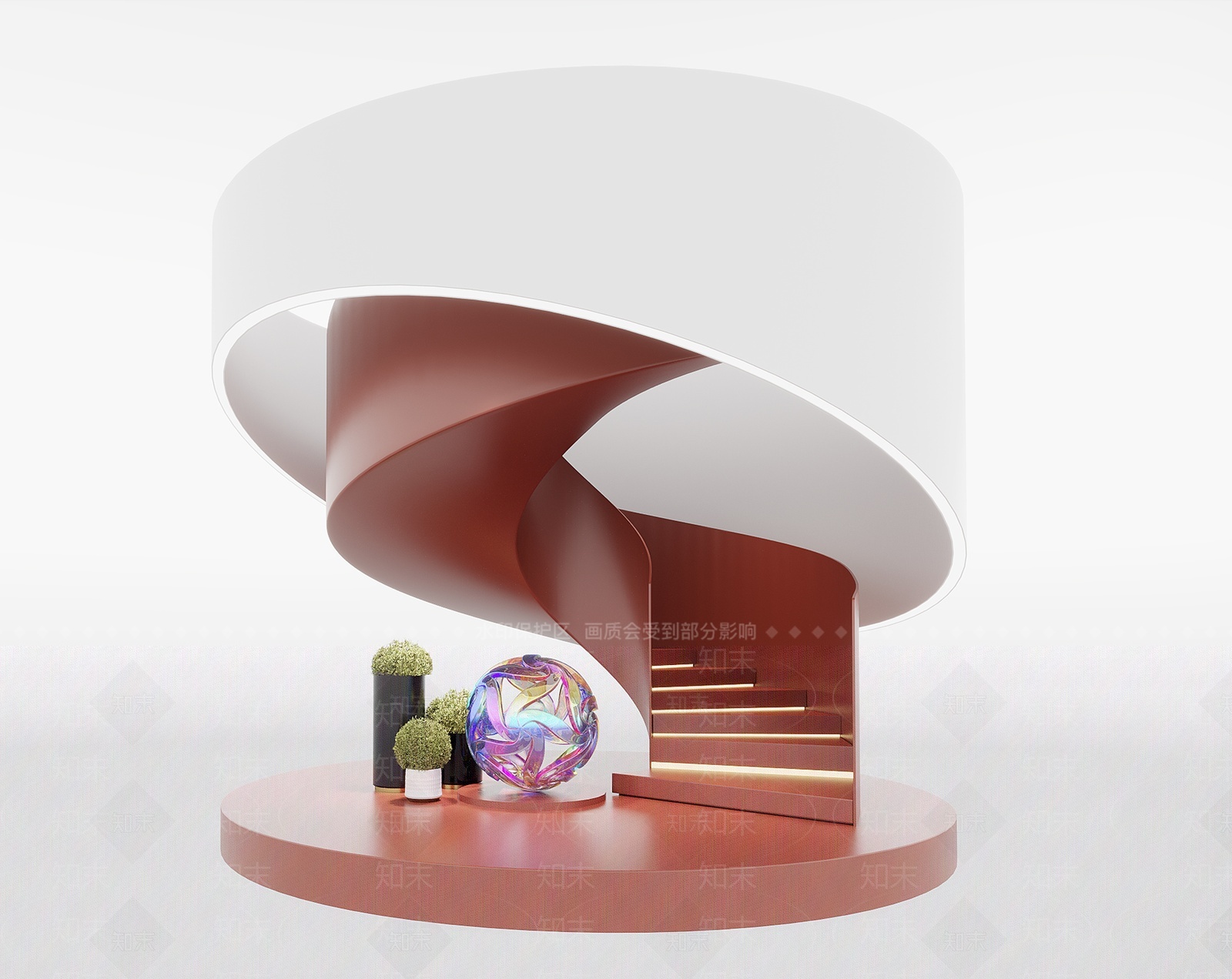 现代旋转楼梯3D模型下载【ID:1209798407】