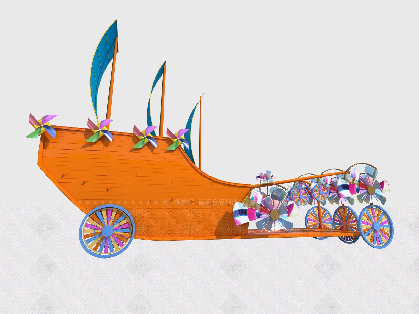 风车船美陈3D模型下载【ID:1209802113】